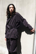 画像をギャラリービューアに読み込む, SHAWL COLLAR SHIRT ITH PEPLUM / NAVY GLITTER