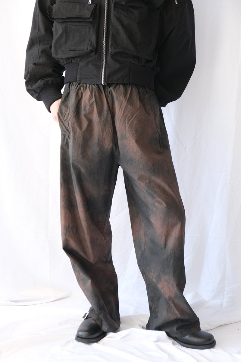 S18 NO.287 POPLIN FLAP POCKET TROUSERS / BROWN/BLACK