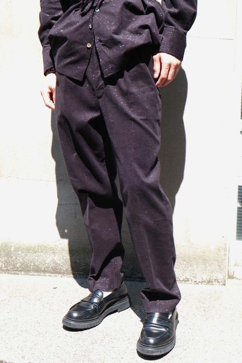 WIDE WAIST LOOP TROUSERS / NAVY GLITTER [20%OFF]