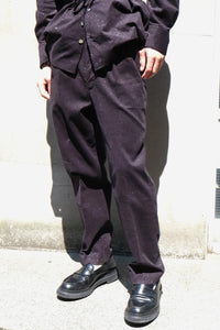 WIDE WAIST LOOP TROUSERS / NAVY GLITTER