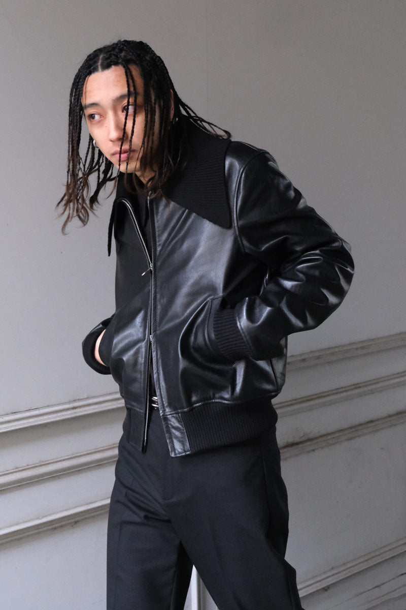 ジャケット・アウター our legacy PHAROS BOMBER 48 OUR LEGACY: Black Pharos Leather Bomber Jacket | SSENSE