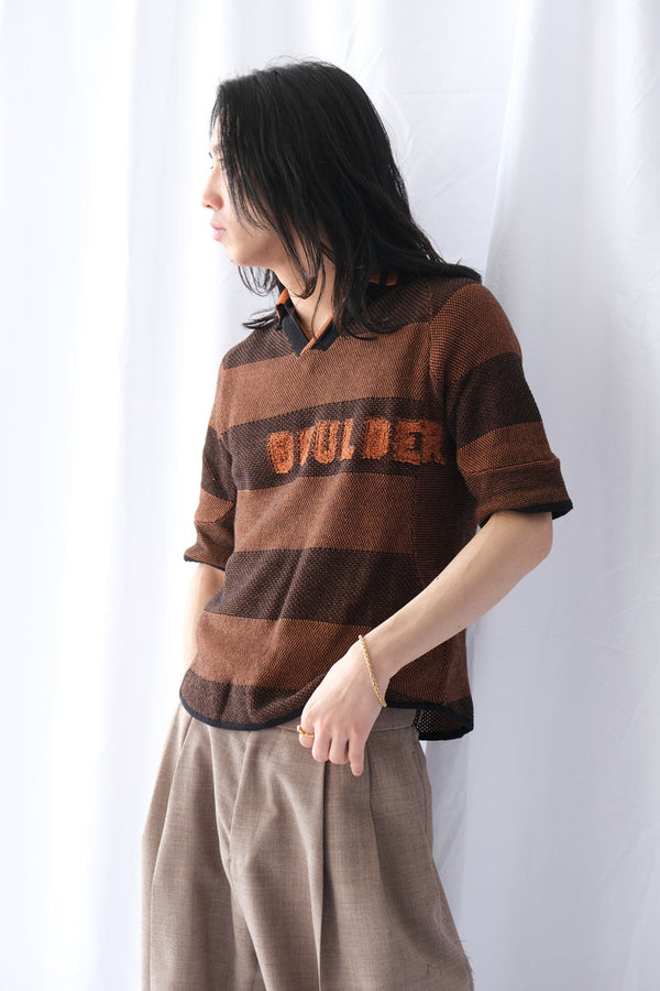BOULDER LINE POLO SHIRT / RUST BROWN
