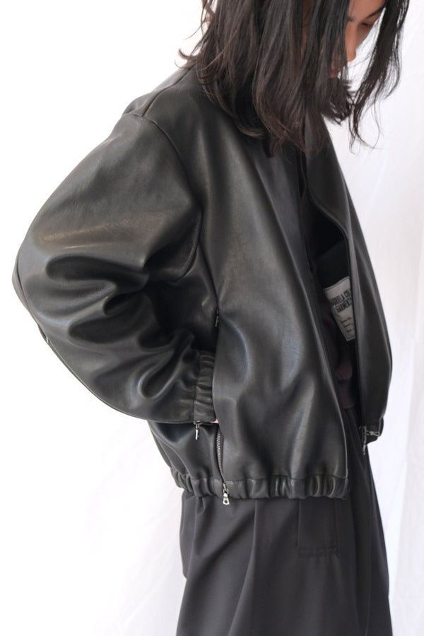 S18 NO.306 LEATHER SIX ZIPPER JACKET / BLACK