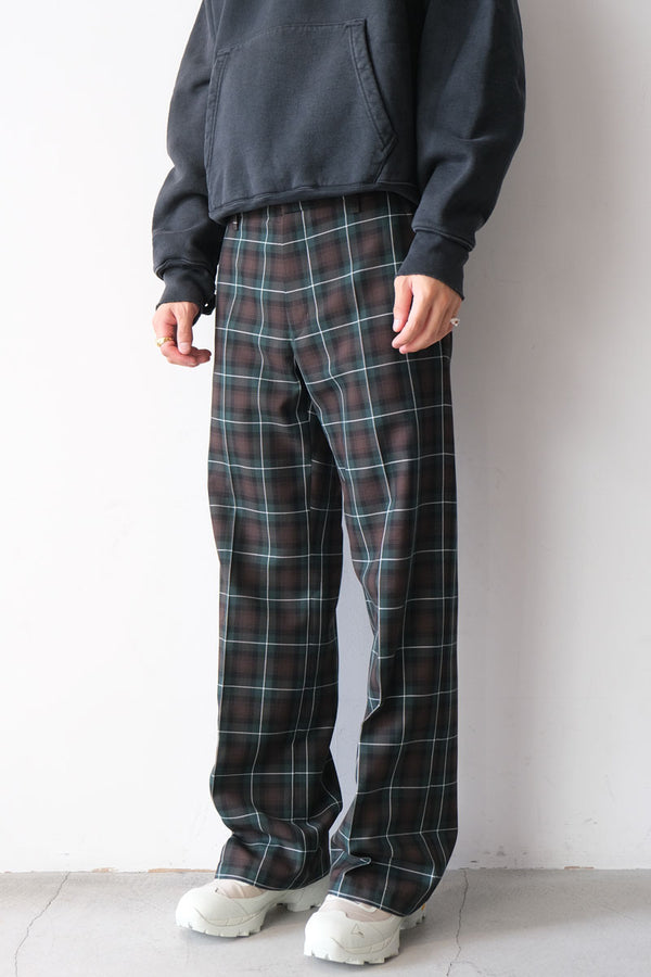 SUNE BOOTCUT TROUSERS / GREEN CHECK [20%OFF]