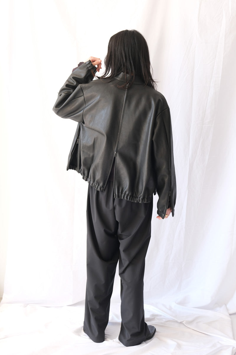 S18 NO.306 LEATHER SIX ZIPPER JACKET / BLACK