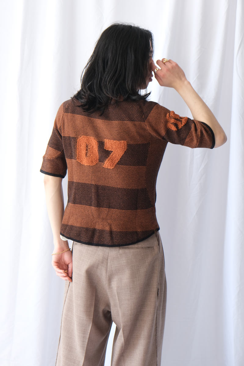 BOULDER LINE POLO SHIRT / RUST BROWN