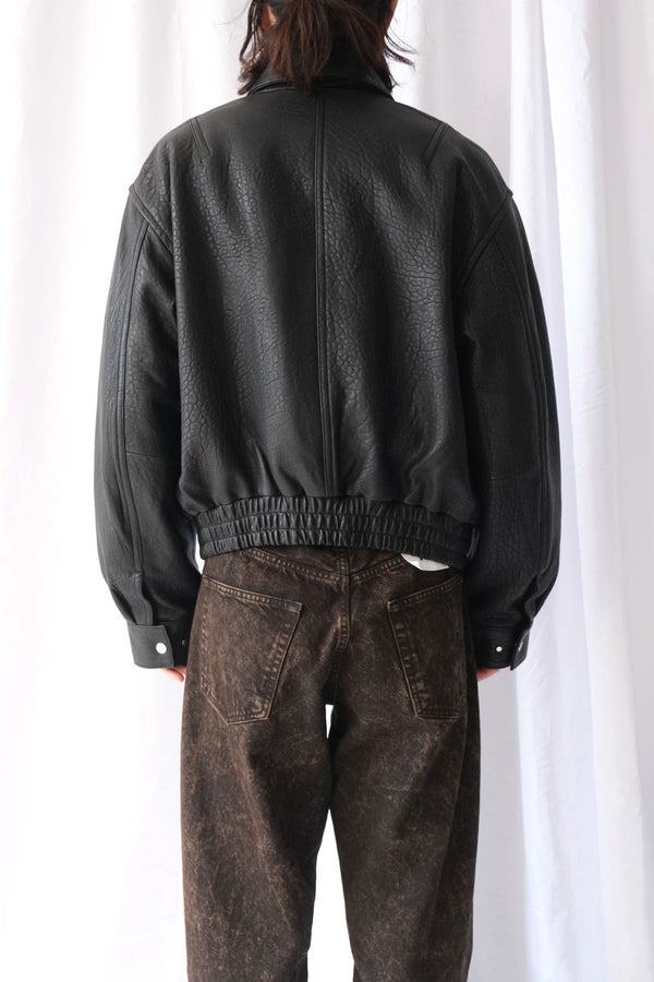 BEAM BOMBER JACKET / GRAINY BLACK LEATHER