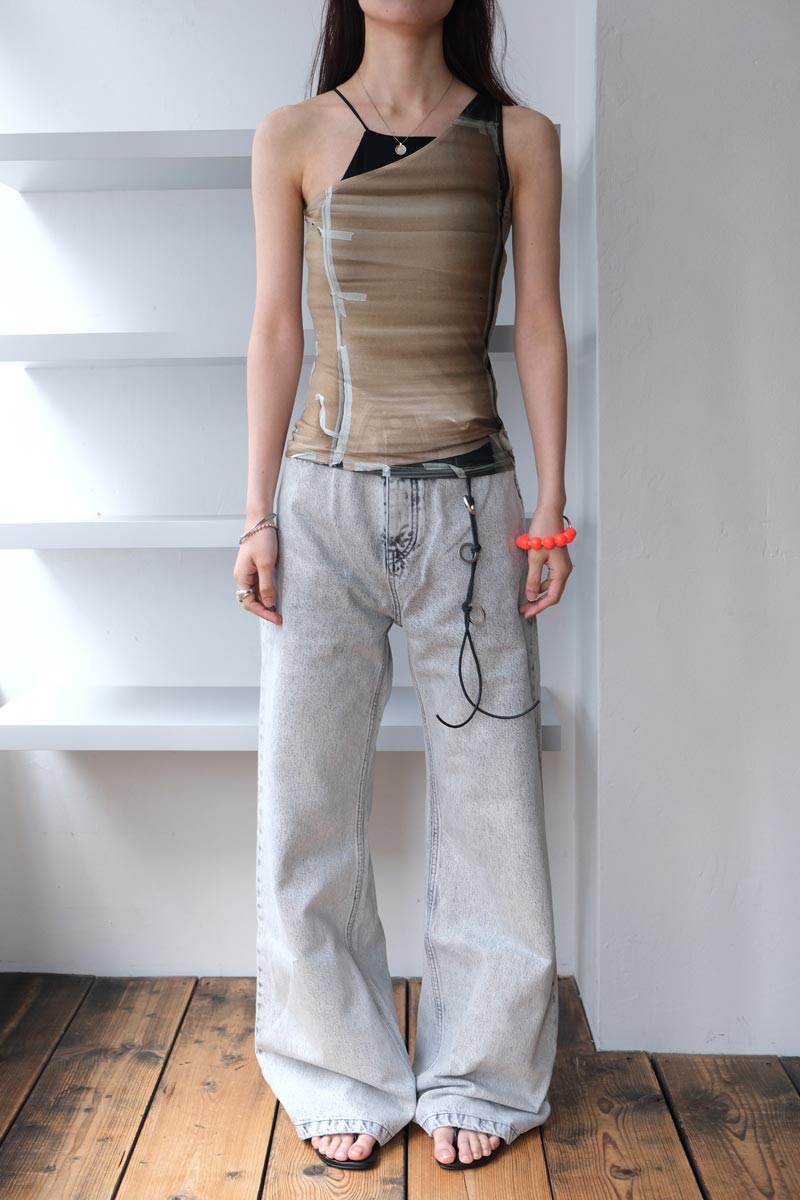 COLU ONE SHOULDER TOP / CONSTRUCTION PRINT [40% 할인]