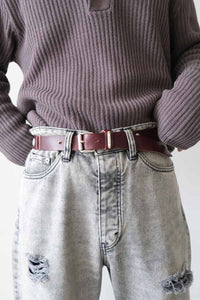 GADGET BELT / BURGUNDY CHROMEXCEL LEATHER