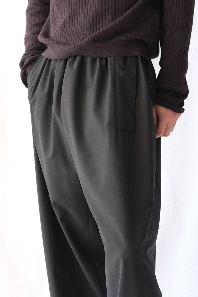 S18 NO.287 RAINSYSTEM WOOL FLAP POCKET TROUSERS / BLACK