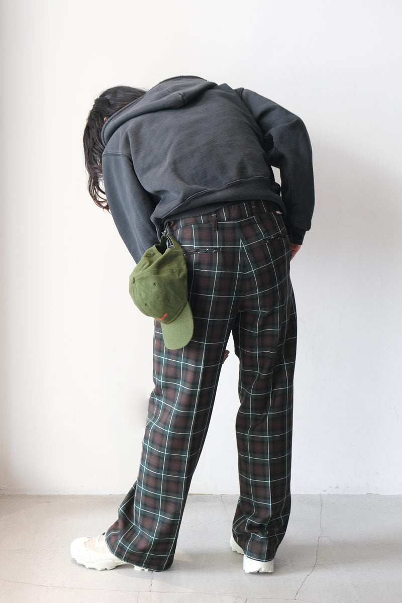SUNE BOOTCUT TROUSERS / GREEN CHECK [20%OFF]