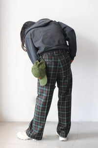 SUNE BOOTCUT TROUSERS / GREEN CHECK
