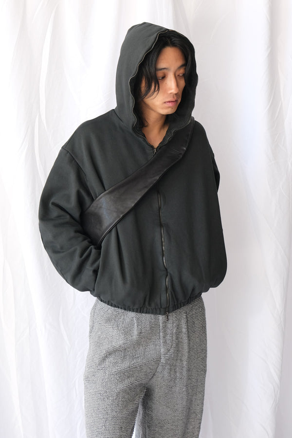 S19 NO.216 FLEECE HOODED ZIPPER JACKET / BLACK [金沢店]