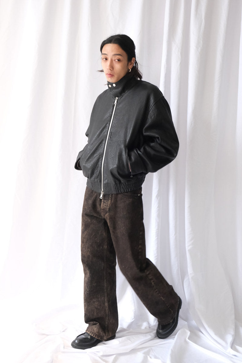 BEAM BOMBER JACKET / GRAINY BLACK LEATHER