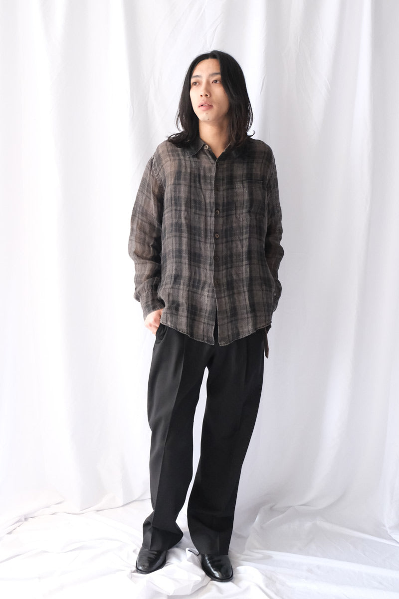 ABOVE SHIRT / PENUMBRA CHECK SHEERCOAT LINEN