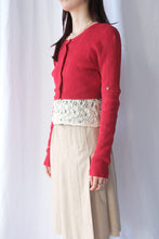 画像をギャラリービューアに読み込む, COTTON RIB KNIT DETACHABLE CARDIGAN / RED