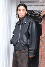 画像をギャラリービューアに読み込む, BEAM BOMBER JACKET / GRAINY BLACK LEATHER