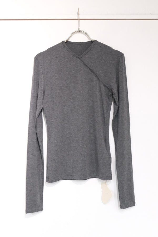 EUCALYPTUS JERSEY CACHE-COEUR TOP / TOP GRAY
