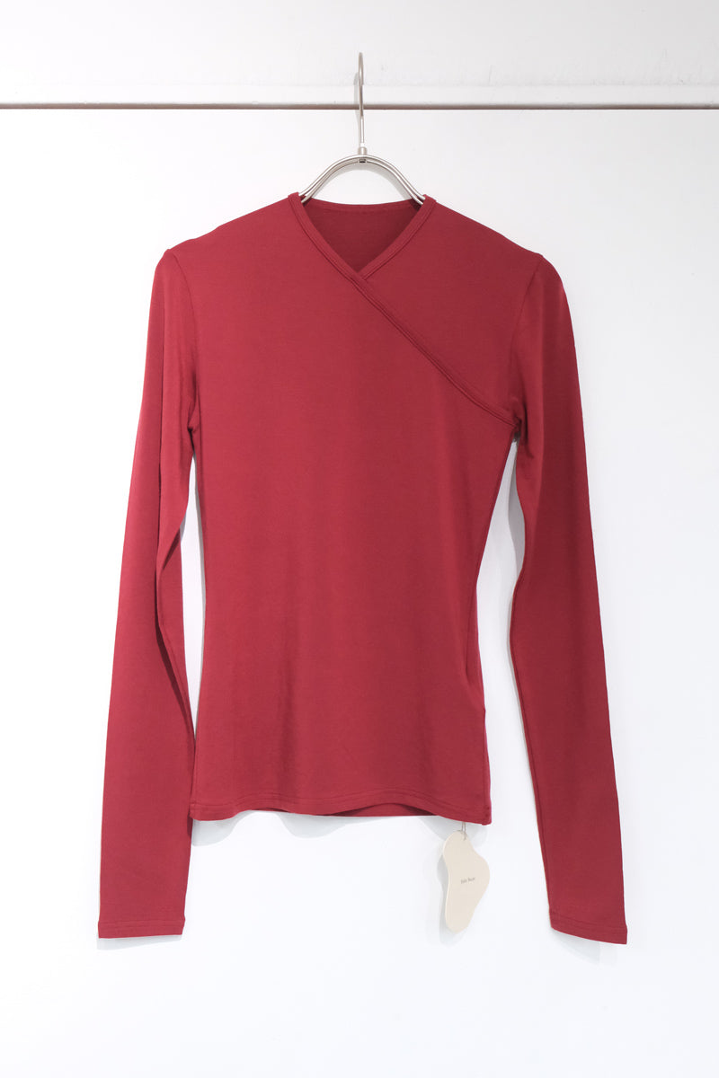 EUCALYPTUS JERSEY CACHE-COEUR TOP / WINE