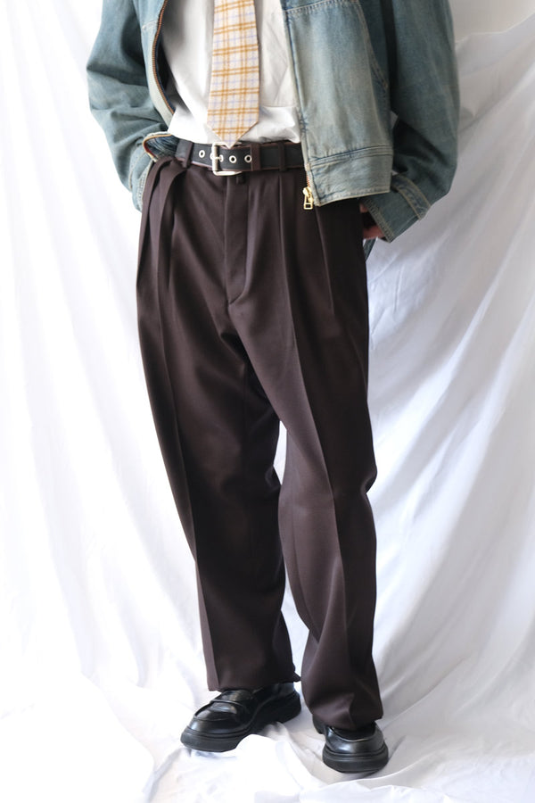 WOOL TRICOTINE WIDE / BROWN [金沢店]