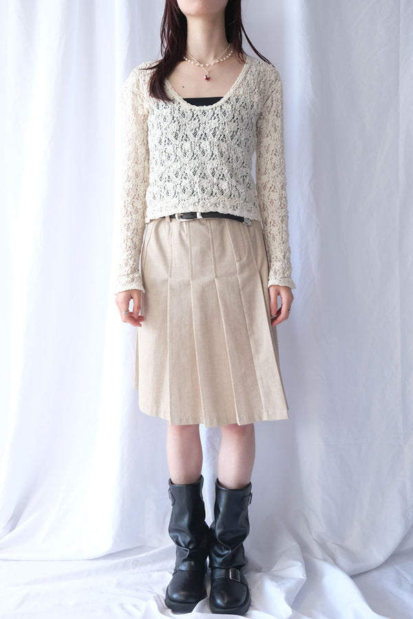 COTTON SHRINK LACE 2WAY TOP / CREAM