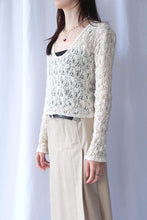 画像をギャラリービューアに読み込む, COTTON SHRINK LACE 2WAY TOP / CREAM