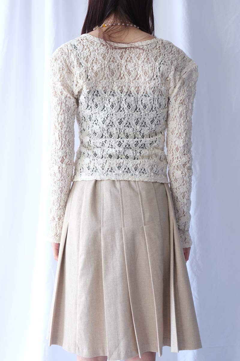 COTTON SHRINK LACE 2WAY TOP / CREAM