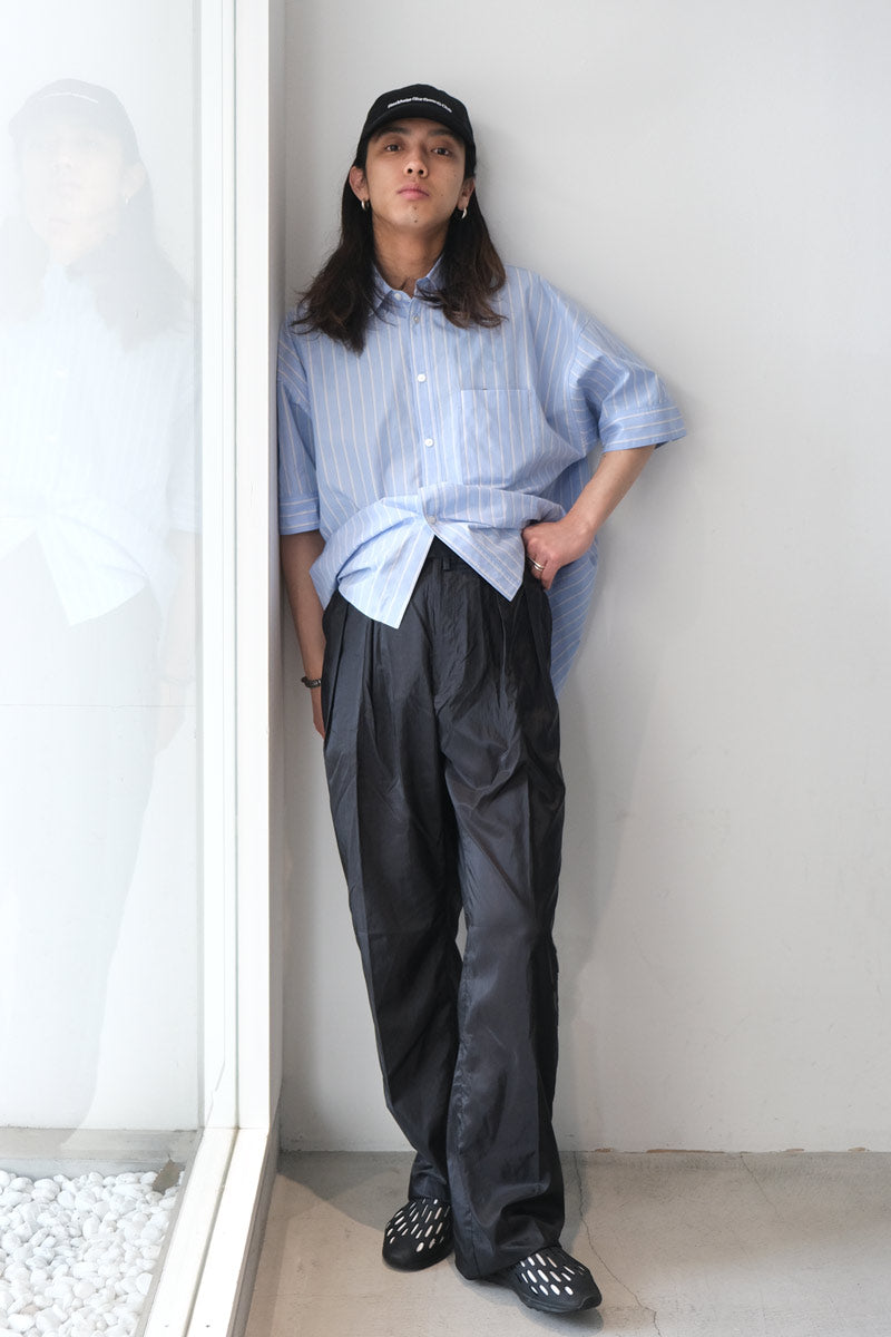 POLY MESH CARGO SHORTS / BLACK × GREEN 