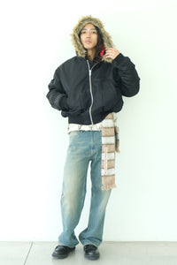 HOODED BOMBER / BLACK