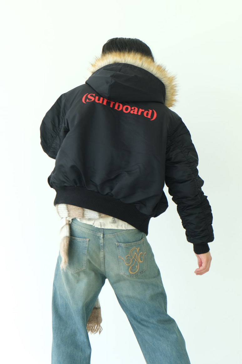 HOODED BOMBER / BLACK