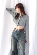 画像をギャラリービューアに読み込む, COTTON RIB KNIT DETACHABLE CARDIGAN / BLUE GRAY