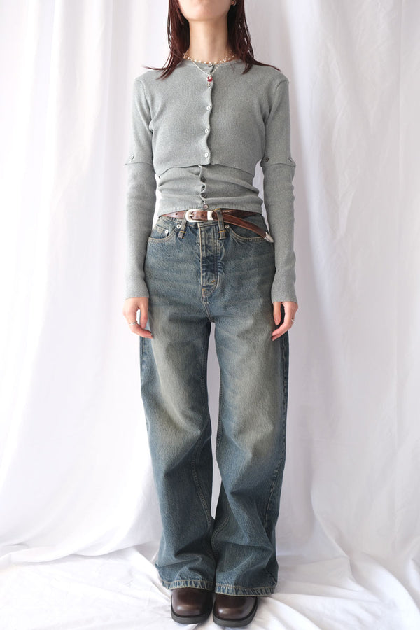 COTTON RIB KNIT BELLY BAND / BLUE GRAY