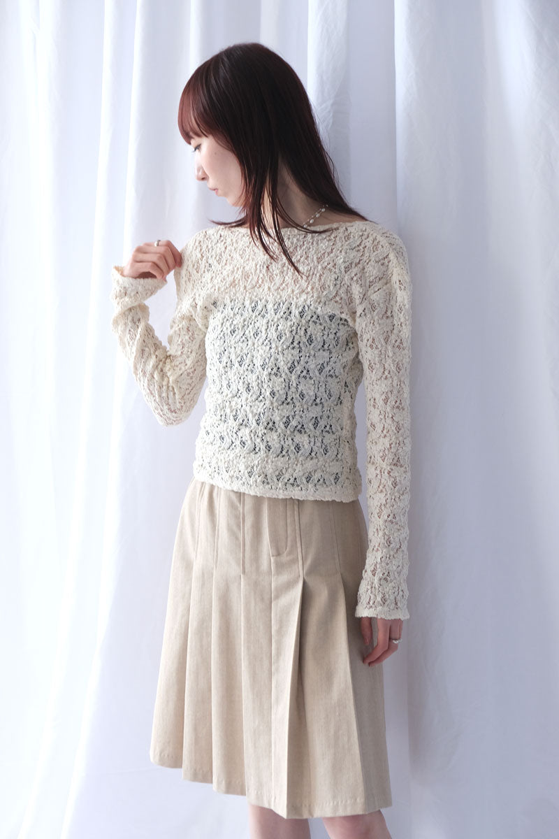 COTTON SHRINK LACE 2WAY TOP / CREAM