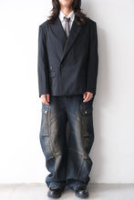 Load image into Gallery viewer, SUPER140 DOUBLE BREASTED JACKET .14 / BLACK
