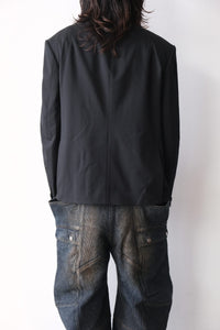 SUPER140 DOUBLE BREASTED JACKET .14 / BLACK