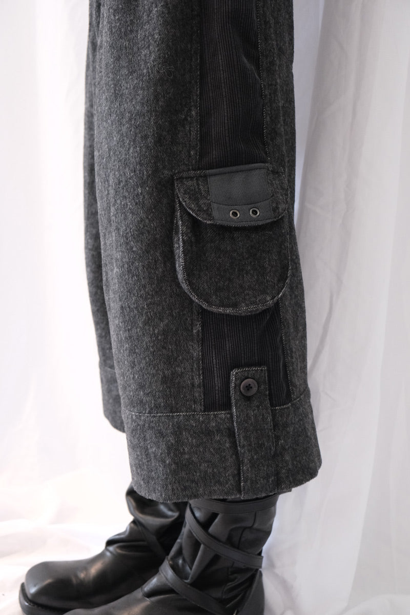SIDE PANEL WIDE PANTS / DARK GREY
