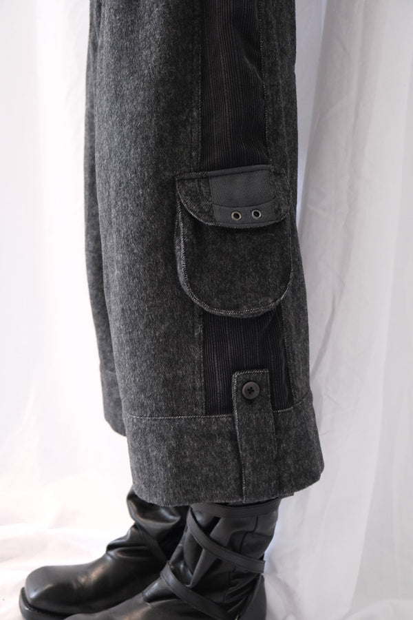 SIDE PANEL WIDE PANTS / DARK GREY