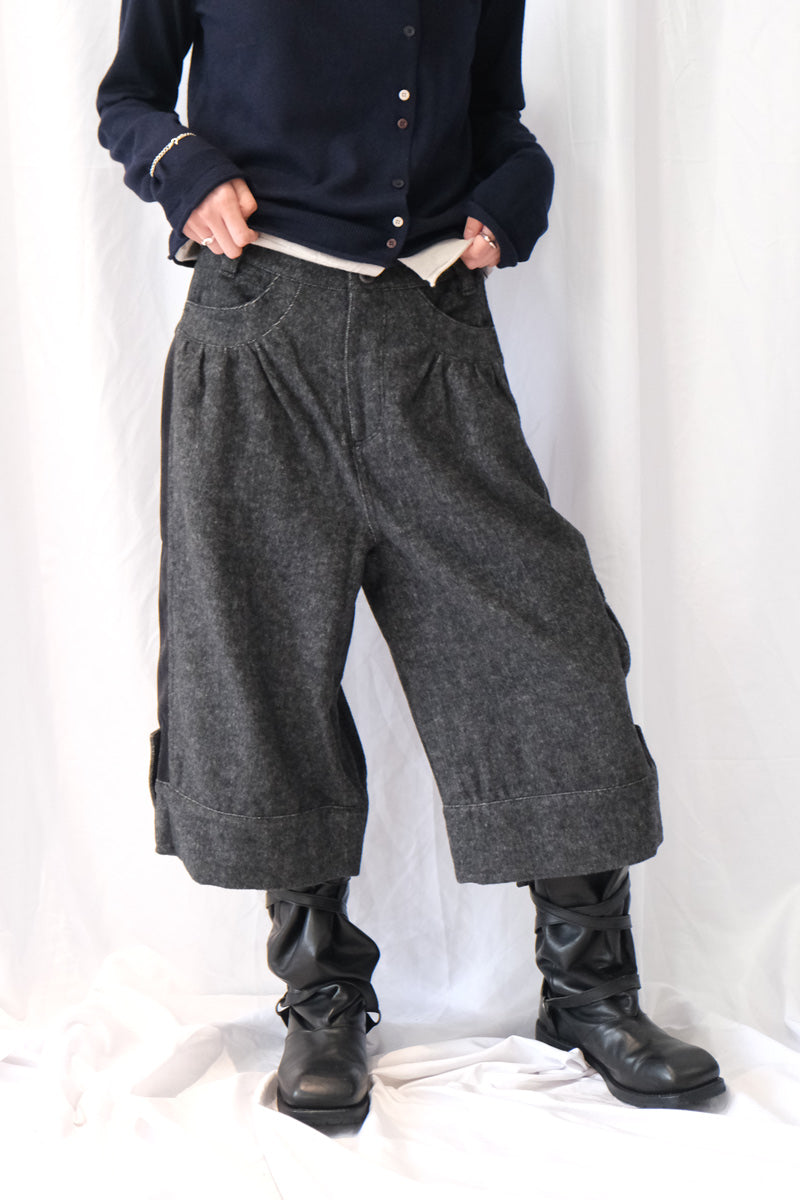 SIDE PANEL WIDE PANTS / DARK GREY