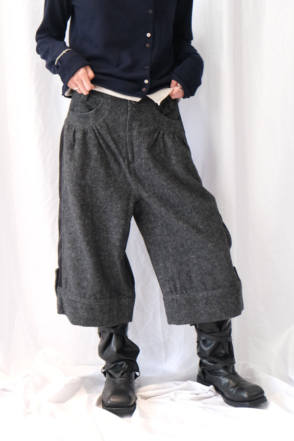 SIDE PANEL WIDE PANTS / DARK GREY