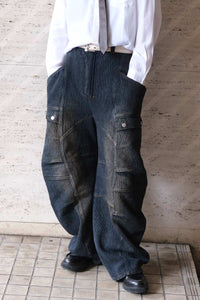 SASHIKO BANANA CUTTING PANTS .14 / RUSTY INDIGO