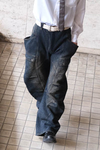 SASHIKO BANANA CUTTING PANTS .14 / RUSTY INDIGO
