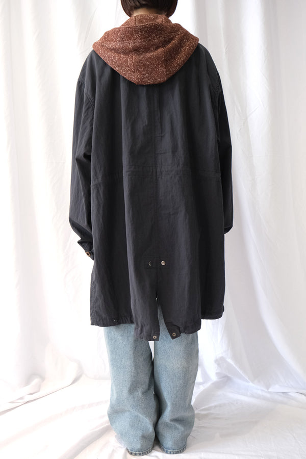 WASHED MILITARY JACKET / NAVY