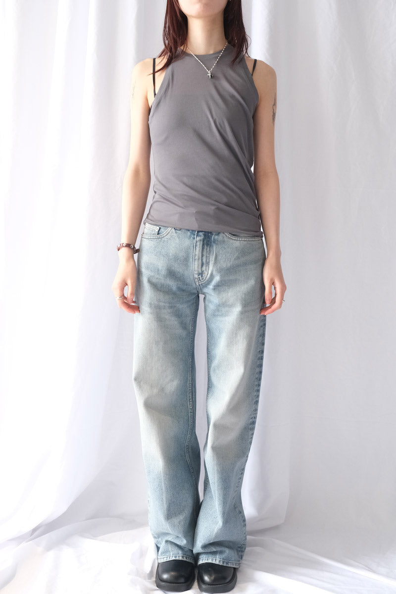 HIGH TWIST JERSEY DISTORTED TANK / GRAY