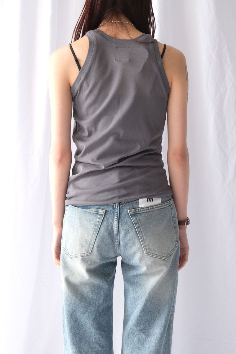 HIGH TWIST JERSEY DISTORTED TANK / GRAY