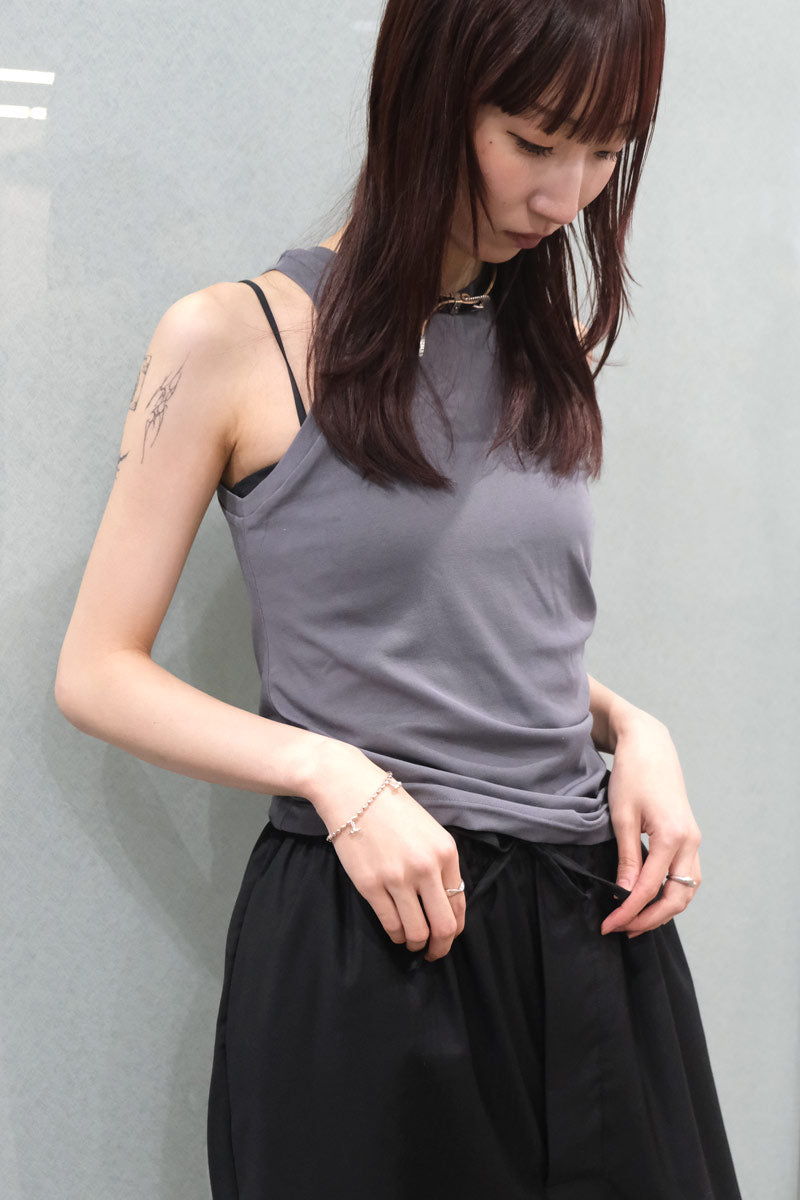 HIGH TWIST JERSEY DISTORTED TANK / GRAY