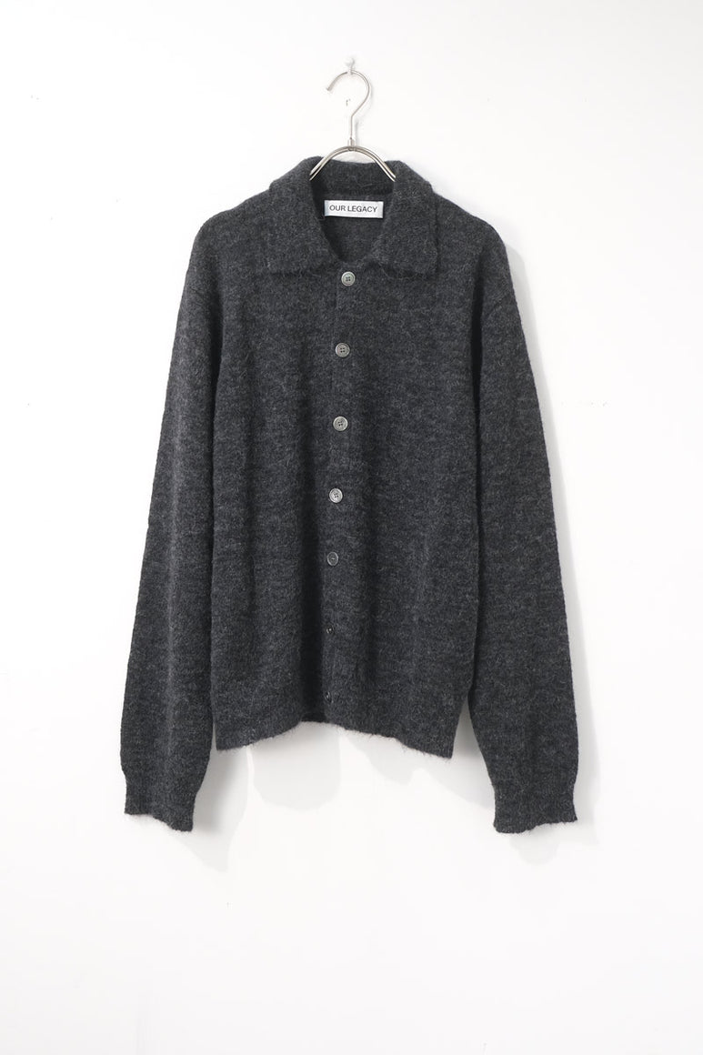 EVENING POLO / CHARCOAL MELANGE  FUZZY ALPACA