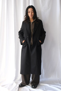 ROBE OVERCOAT / ONYX BLACK TECH SATEEN