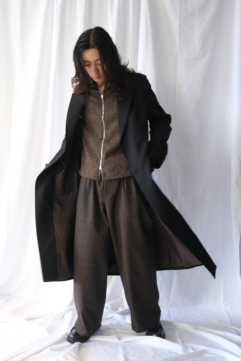 OUR LAGACY | ROBE OVERCOAT / ONYX BLACK TECH SATEEN オーバーサイズ