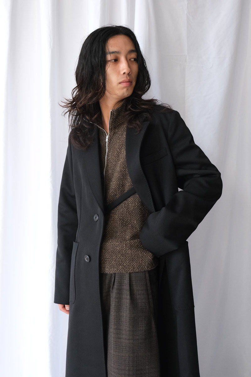 OUR LAGACY | ROBE OVERCOAT / ONYX BLACK TECH SATEEN オーバーサイズ