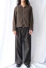画像をギャラリービューアに読み込む, SHRUNKEN FULLZIP POLO / BROWN SPARSE BUCKLE WEAVE